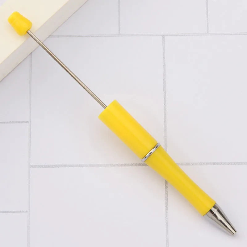 Creative plastic beaded ballpoint pen with spinning chain in multiple colour options