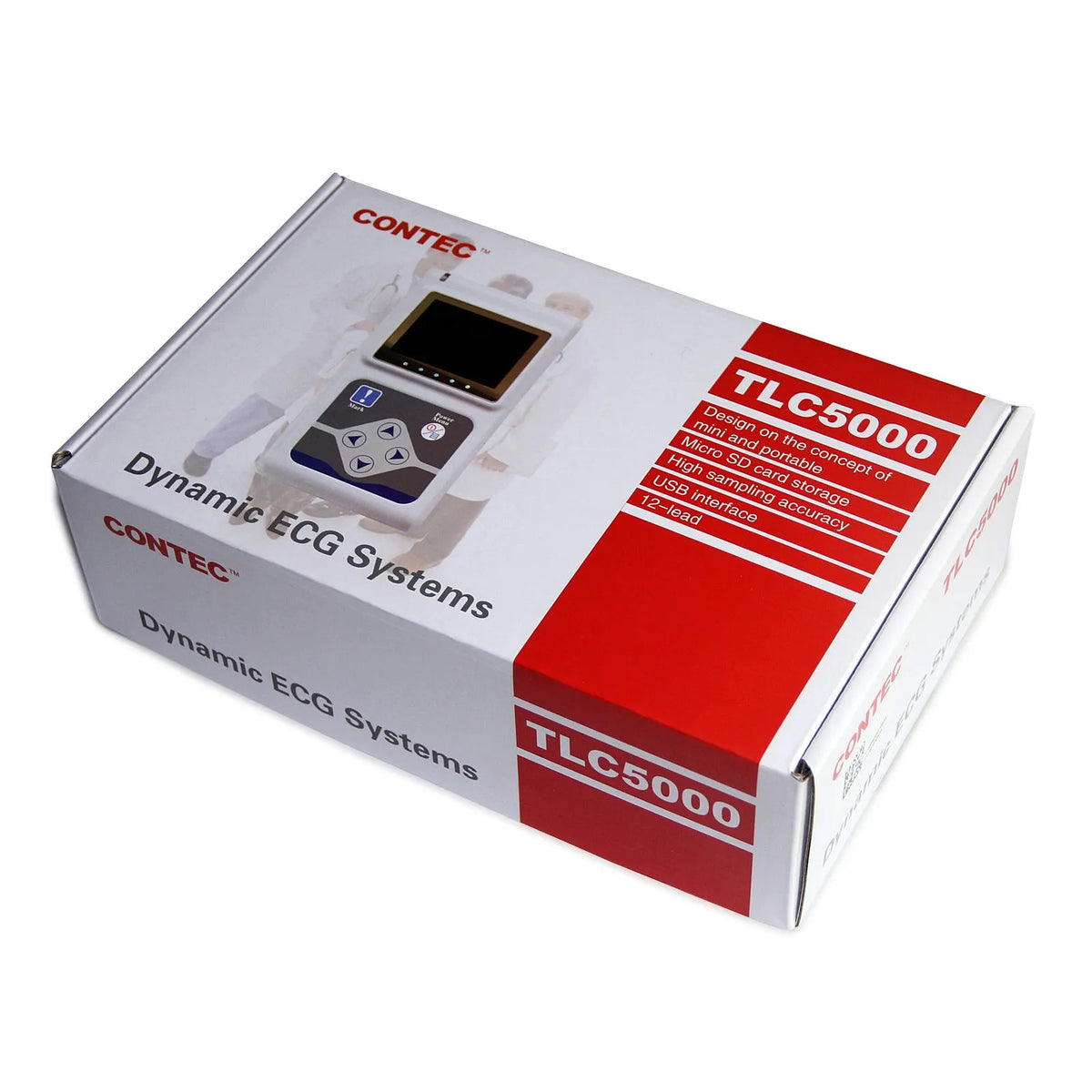 ECG Holter 12 channel 12 lead recorder TLC5000 with lead cable and USB for 24-hour ECG monitoring