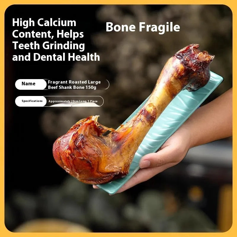 A large, medium, and small roasted ox bone flavour molar chew for puppy teeth cleaning and training.