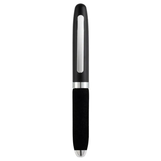 EVA metal cap mini ballpoint pen showing metal body and cap, with colour options displayed.