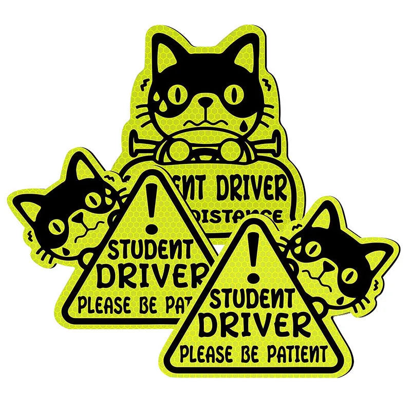 Set of three reflective magnetic stickers with animal designs featuring waterproof and sun protection resistant materials