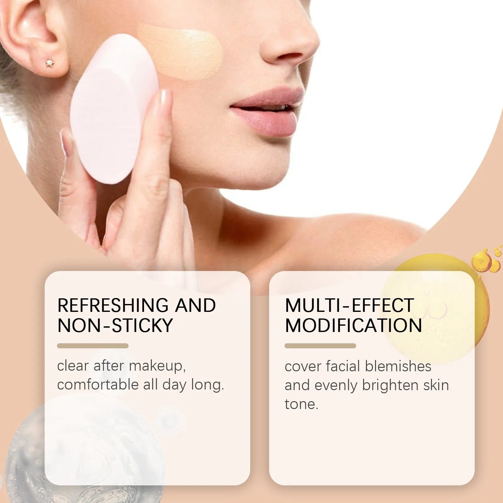 Medium skin tone moisturising liquid foundation and concealer in 3.5ml container