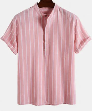 Men's loose fit polo shirt with printed letters on the short sleeve, shown in a selection of available colours.