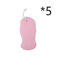 3D fish scale pattern bath sponge exfoliator in multiple colour options including white, grey, pink and light blue