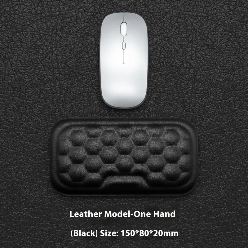 Memory foam mouse wrist pad with silicone base in cloth or leather cover options