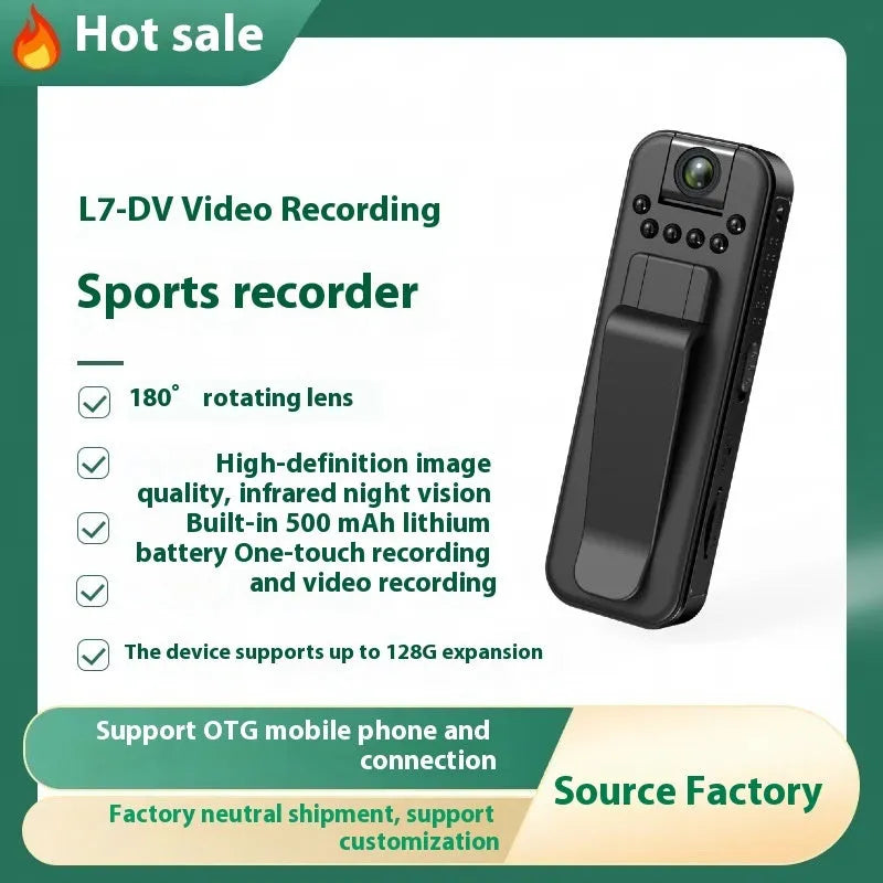 L7 home security camera with WiFi, HD recording and infrared night vision capability