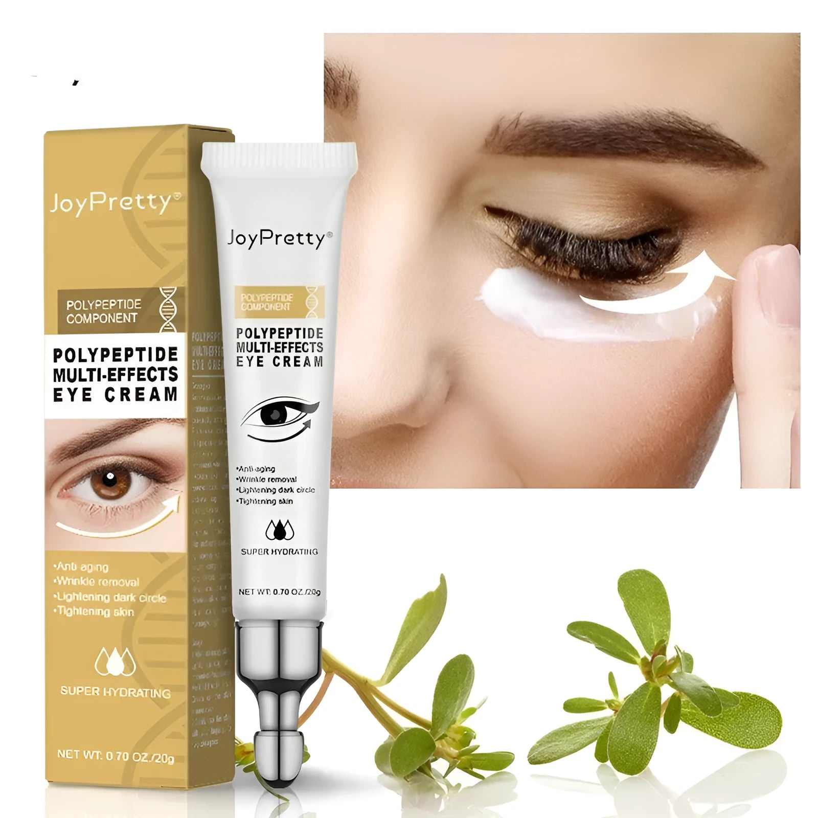 20g tube of peptide eye cream for reducing dark circles and puffiness.