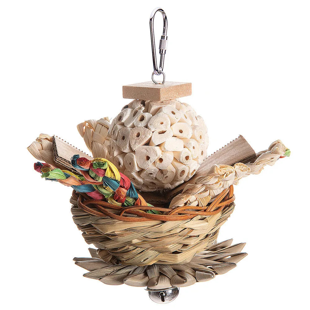 Three-piece parrot gnawing toy set for beak conditioning and enrichment