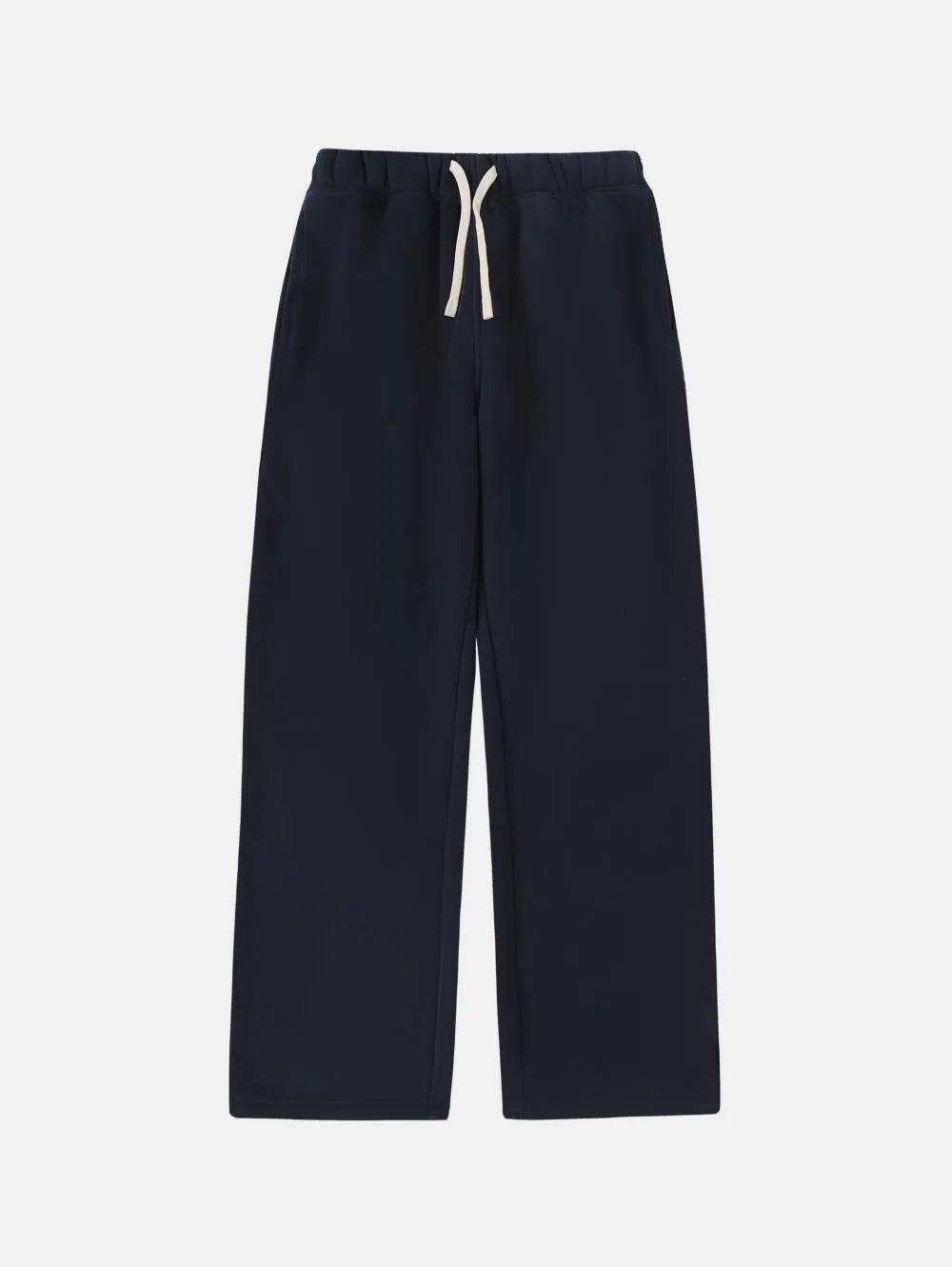 Men's grey fleece-lined sweatpants with elastic drawstring waist and loose fit trousers