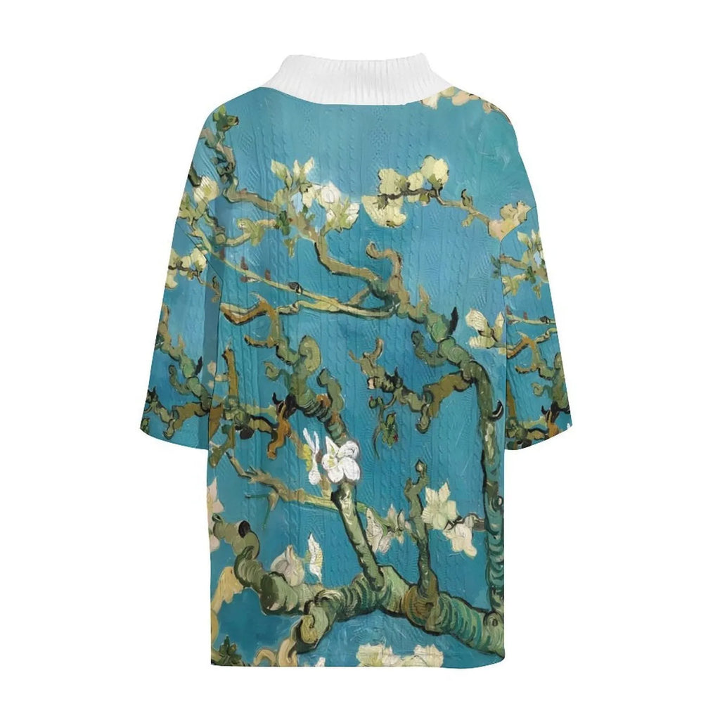 Peacock blue men's 3D printed knitted shorts suit with short-sleeve top on a mannequin