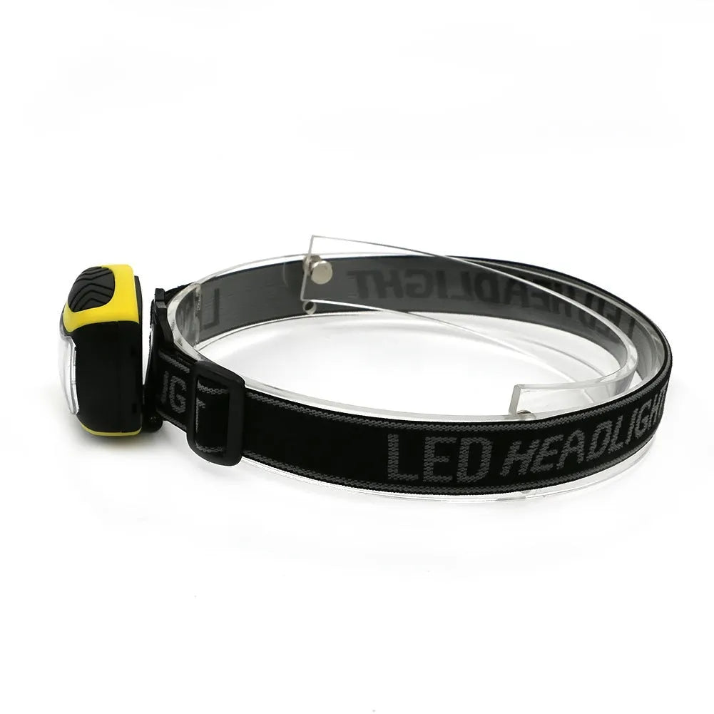 Yellow plastic three-speed COB LED headlamp for outdoor activities