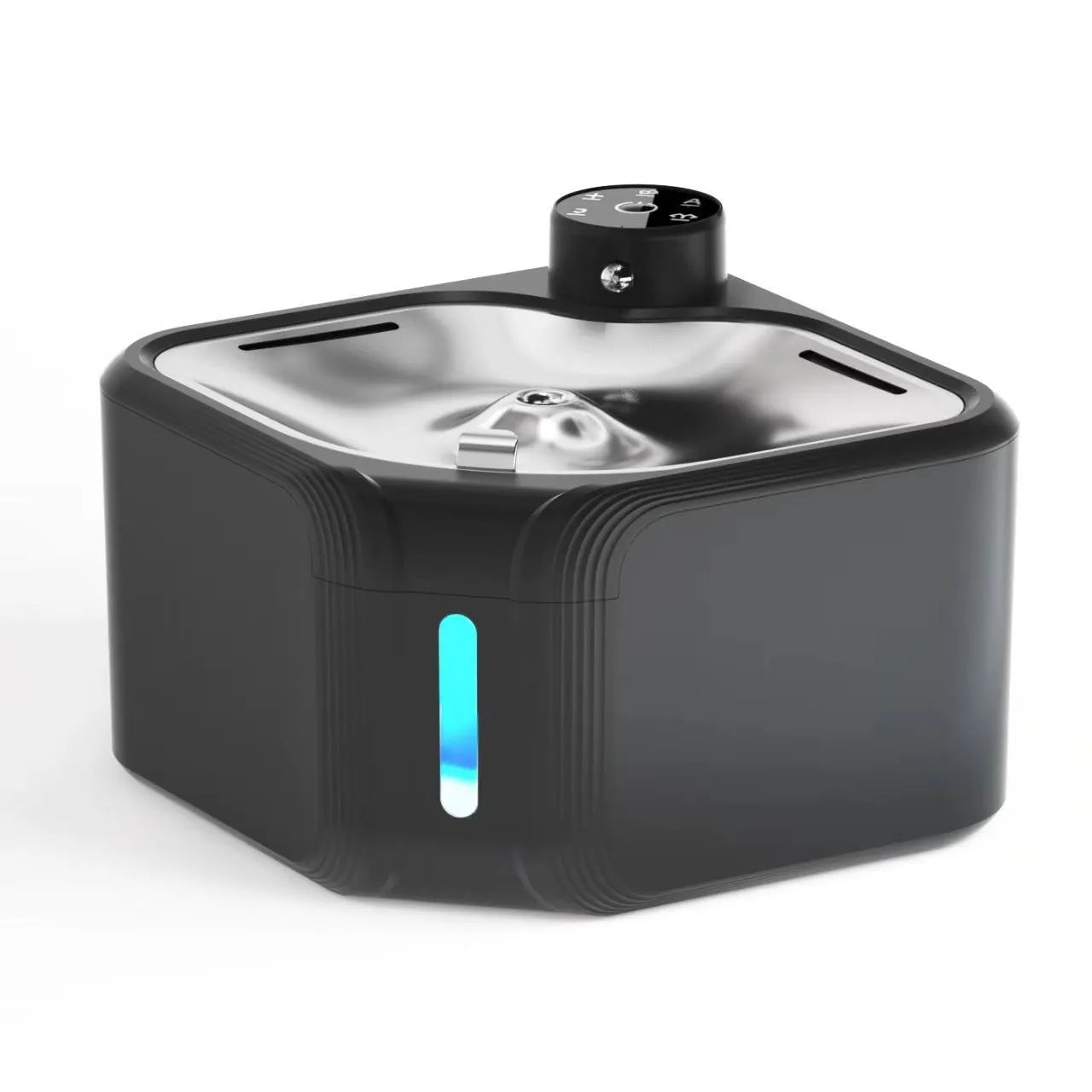 Stainless steel pet water dispenser with wireless induction automatic water outlet for dogs and cats, black or white