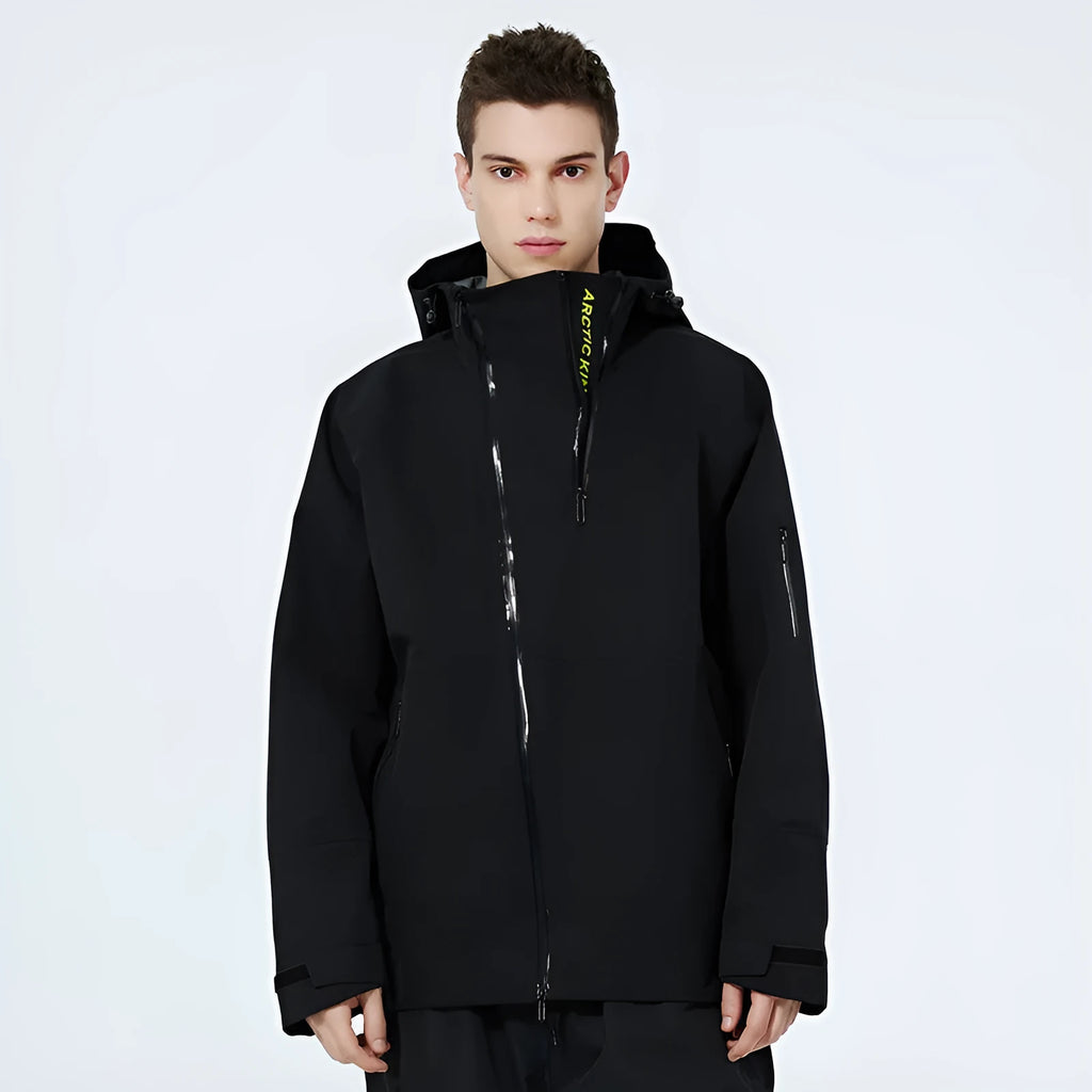 Unisex windproof waterproof ski suit for winter sports in yellow black grey colours