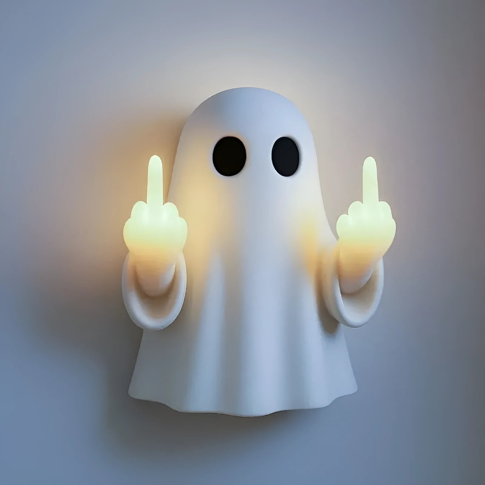 White plastic ghost statue night lamp with modern design for Halloween decoration
