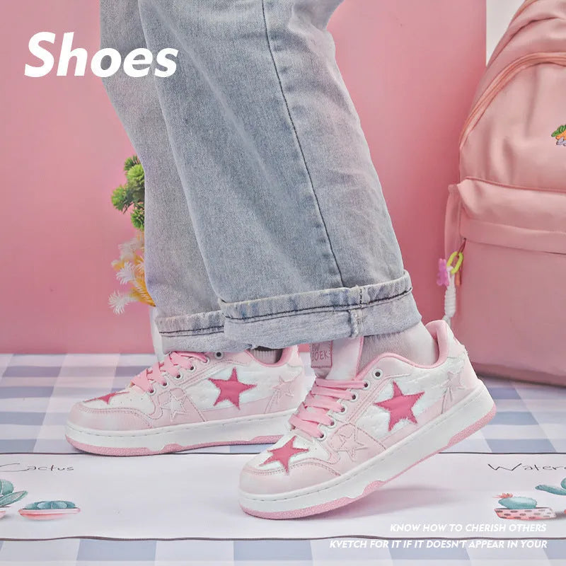 Denim skateboard shoes with round toe and leather stitching in black, green, or pink colours