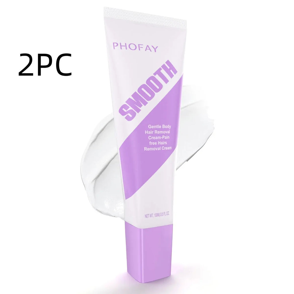 PHOFAY Pain Free Hair Removal Cream tube with applicator scraper for gentle hair removal