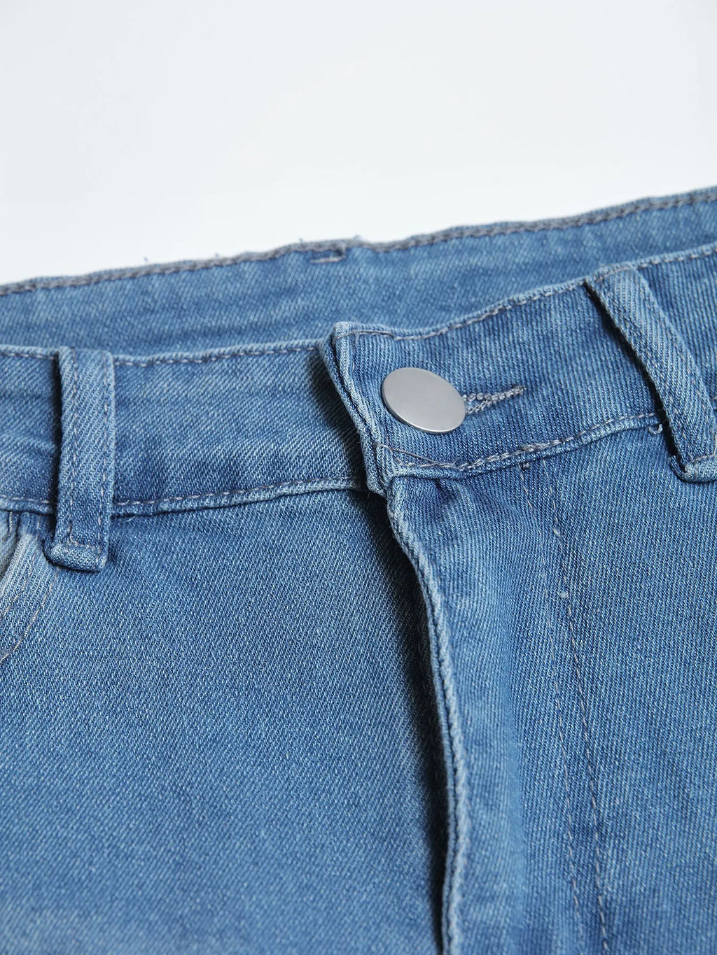 Men's blue cotton denim skinny jeans with medium elasticity, available in sizes S to XXL.