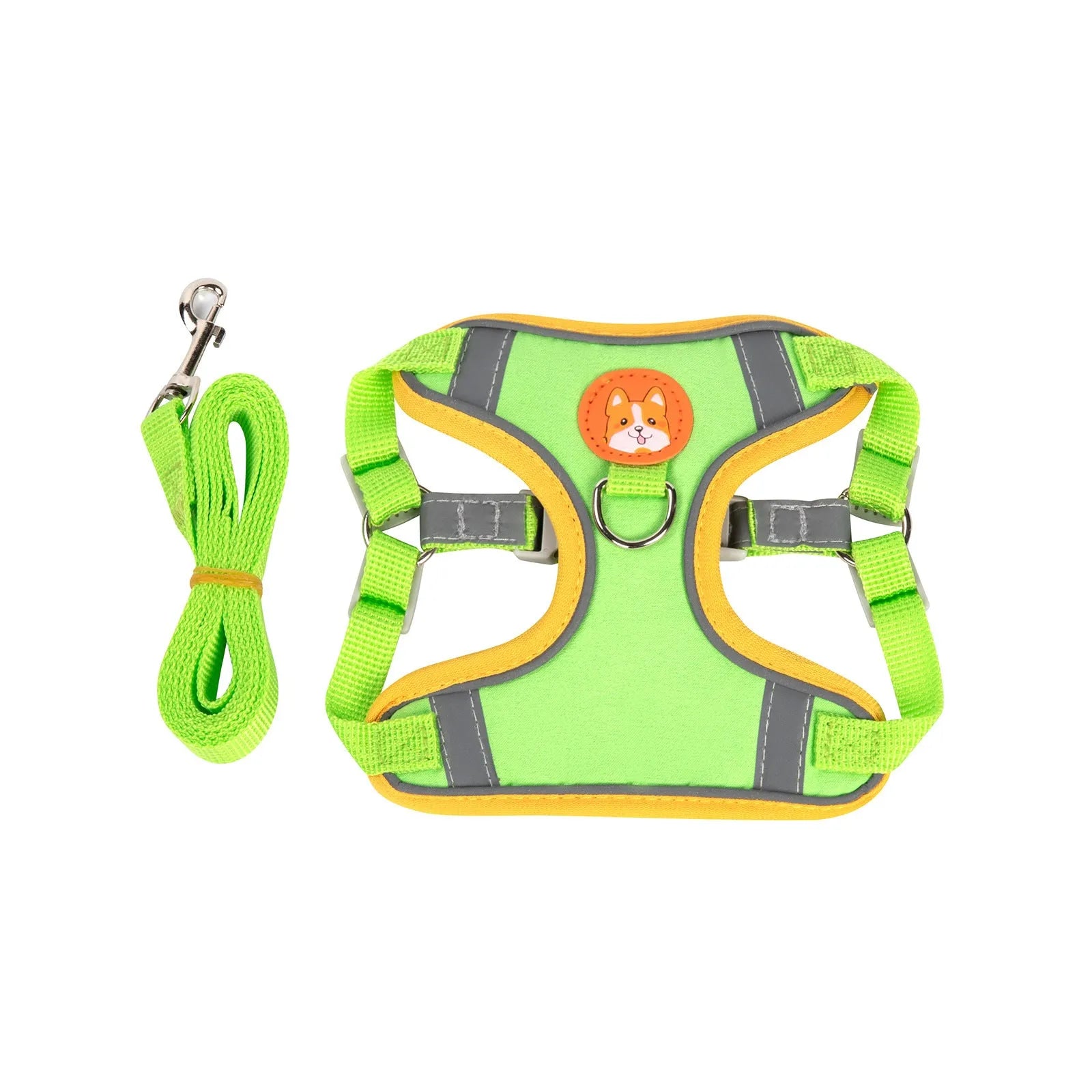 Adjustable dog harness with haulage rope and anti-breaking vest in multiple colours