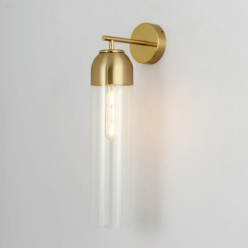 Modern minimalist glass wall lamp with 40cm diameter shade in five colour options