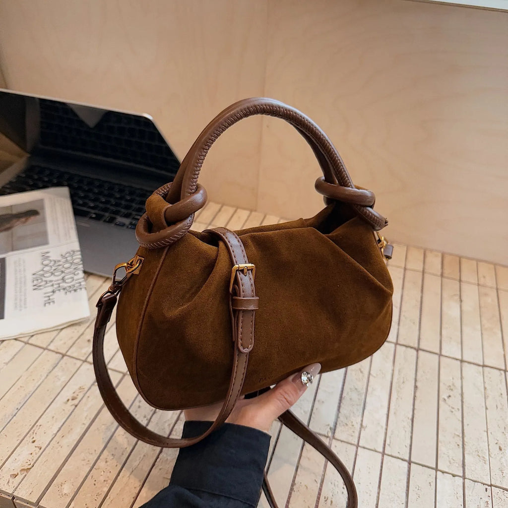 Trendy retro Korean style women's PU leather flap handbag with letter and stitch detailing, available in khaki colour, 22x7x13cm