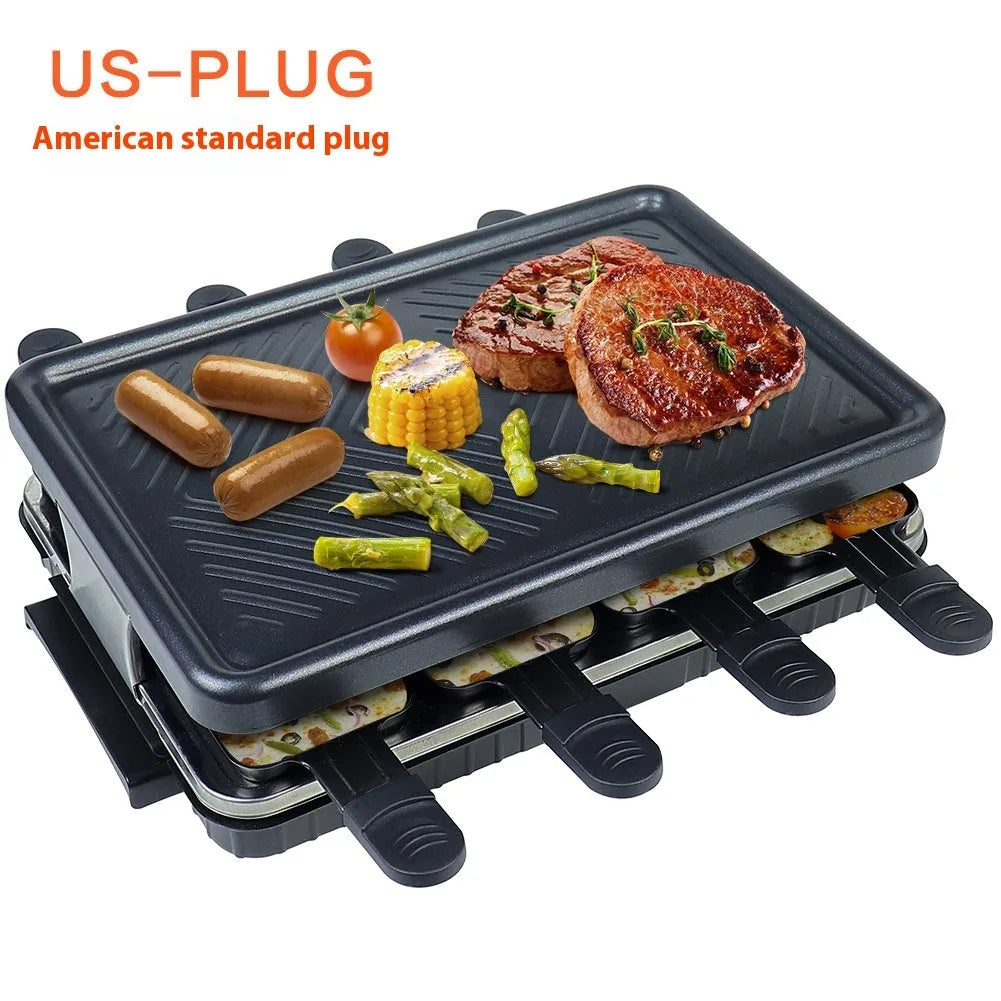 Black non-stick electric baking pan with split tray, 1300W heating pipe, 415 x 260 x 125mm, EU or US plug