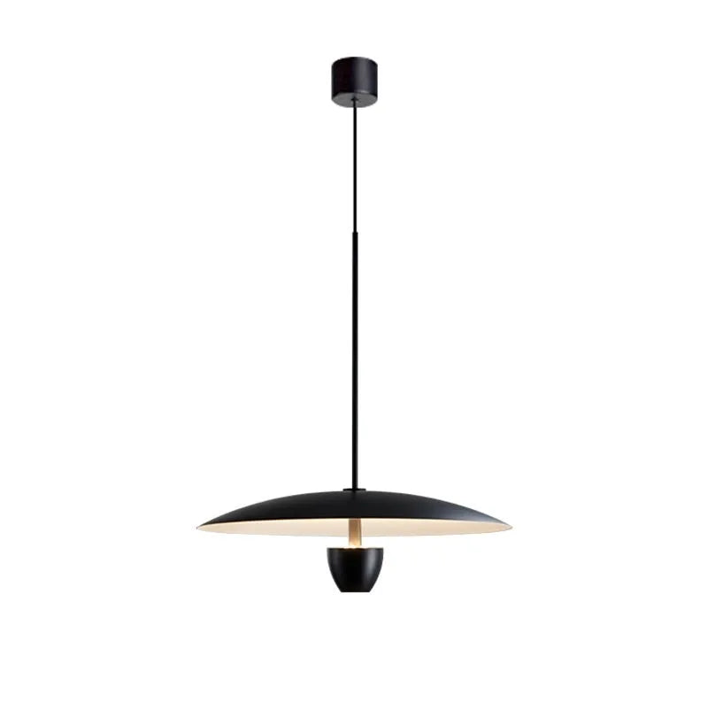 Black modern minimalist chandelier with 400mm diameter circular design