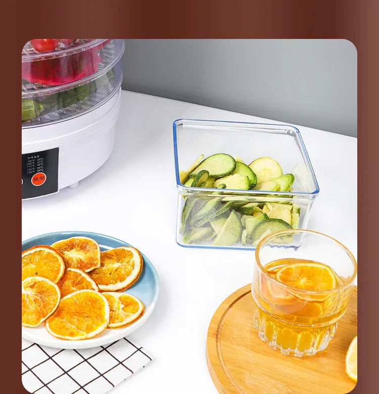 Five-layer household food dehydrator with removable drying trays and UK plug
