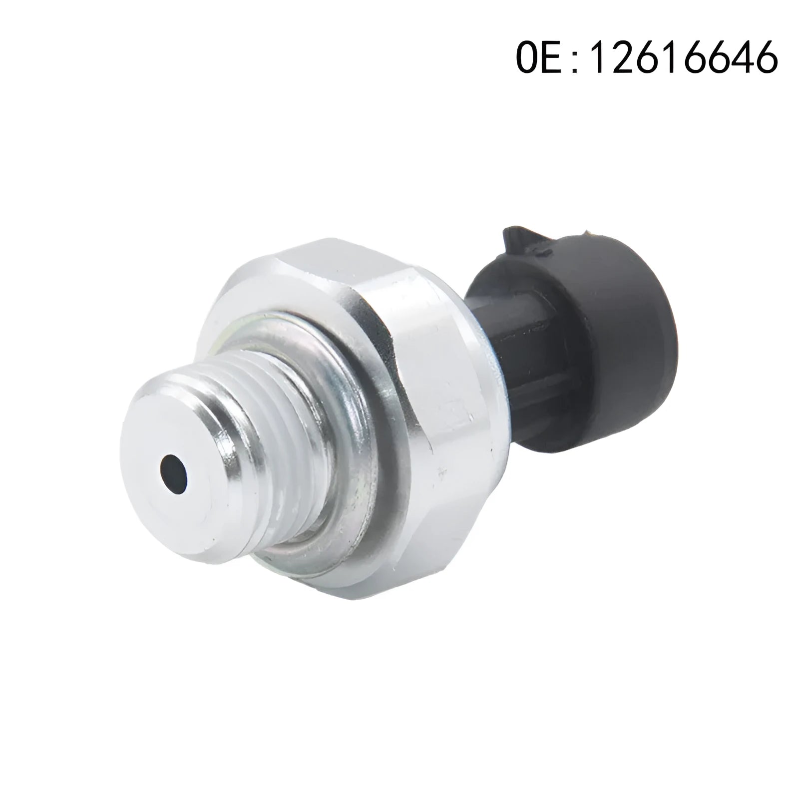 Silver metal automotive fuel pressure sensor with part numbers 12616646 12677836 D1846A.