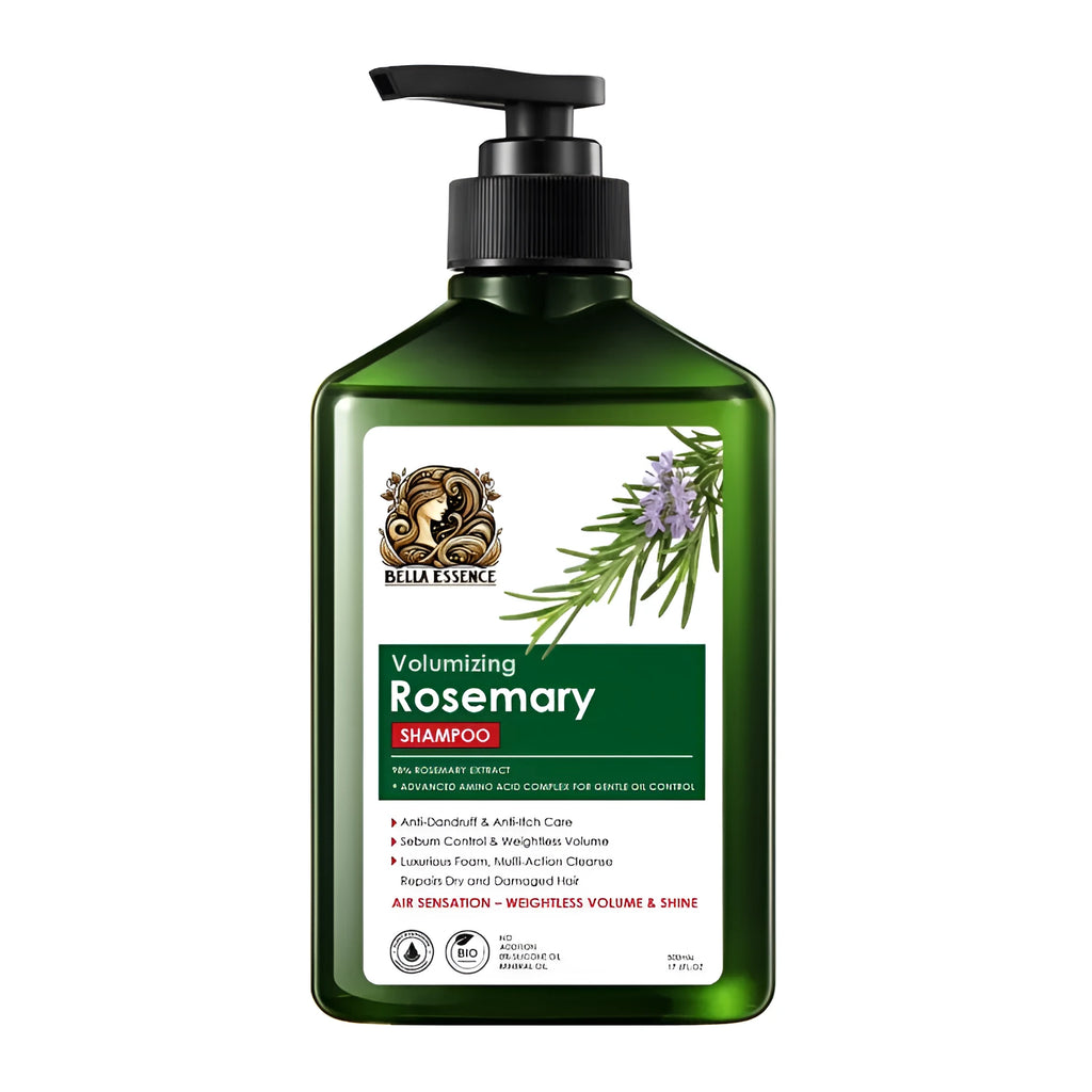 Rosemary anti-dandruff fluffy shampoo and conditioner bottles for scalp care and soft hair