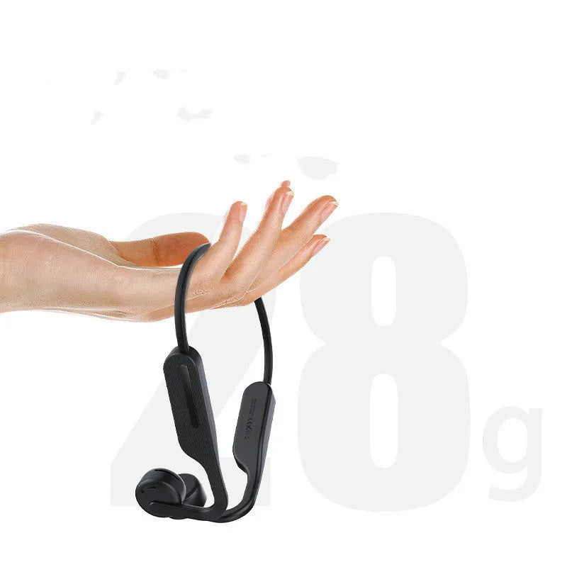 Black waterproof wireless in-ear Bluetooth headphones with private mold fit and battery display.