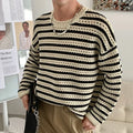 Men's black cotton blend long sleeve loose fit sweater for casual wear