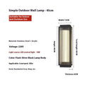 Stainless steel outdoor wall lamp with IP65 waterproof rating for courtyard and garden lighting installation