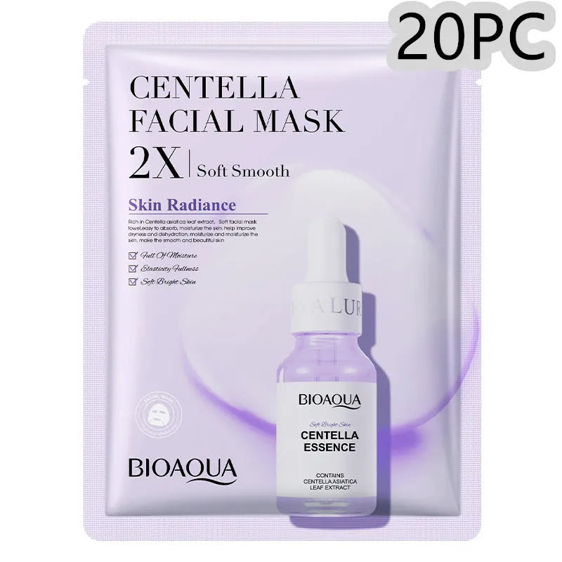 Single collagen facial sheet mask with 30g of clear gel on white background.