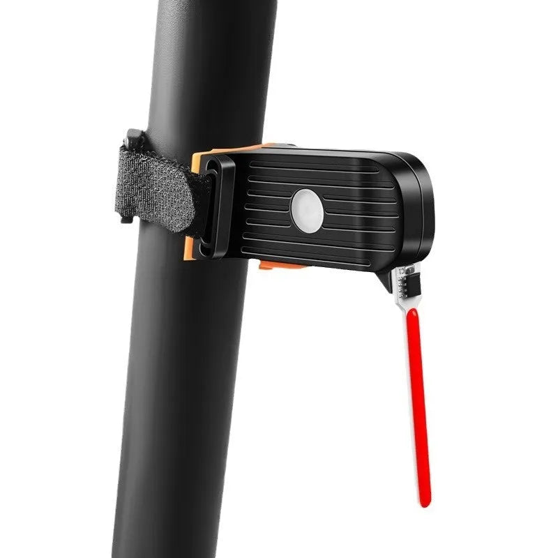 USB rechargeable bicycle taillight with flowing red light mode and creative shape