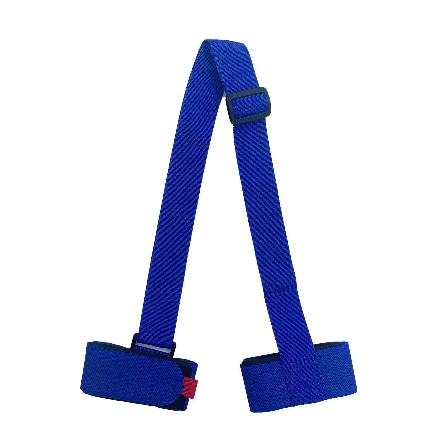 Adjustable shoulder strap for skiing bandages with hook and loop fastening