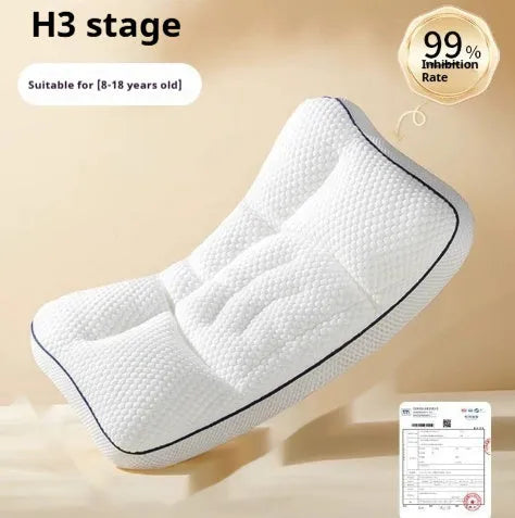 Children's dual-sided antibacterial partition neck pillow with silk floss filler for ages 1-6