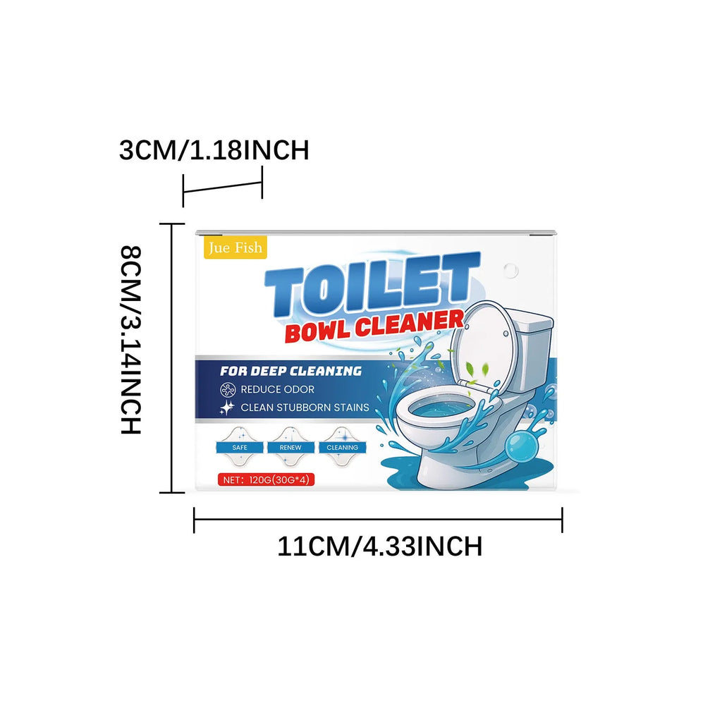 Pack of four 30g sachets of toilet cleaning powder for urine stain and odour removal.