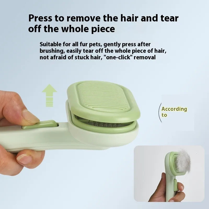 Large pet hair removal comb with stainless steel teeth and lady shaver in light grey colour