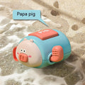Children's clockwork bath toy, cartoon wind-up water toy, plastic, 8.2 x 9.4 x 5cm, blue pig yellow duck green duck