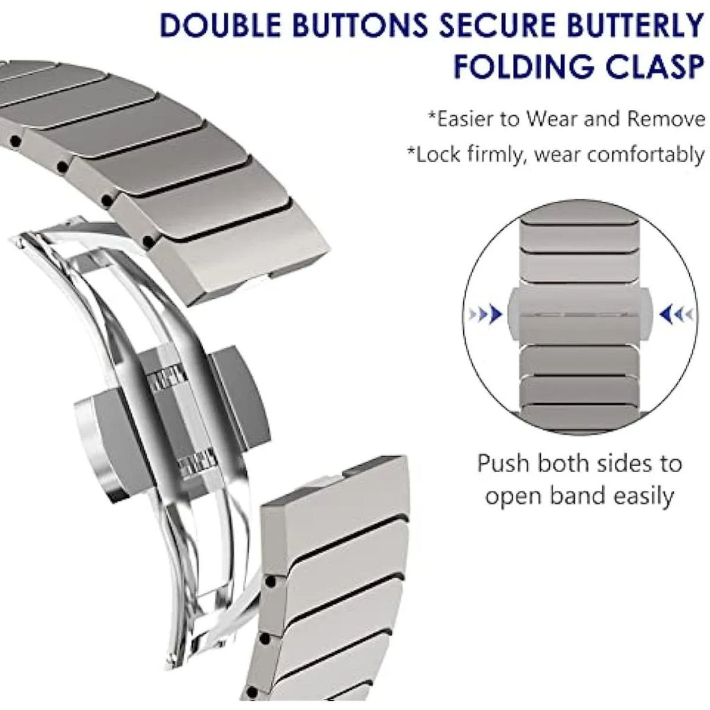 Stainless steel one bead bamboo joint watch strap for Apple Watch with butterfly clasp in assorted colours