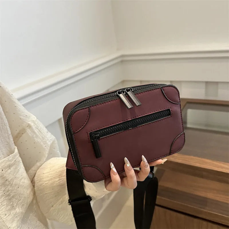 Women's horizontal square crossbody bag in five colours with internal phone compartment
