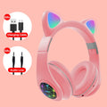 Cat ear wireless sports Bluetooth headset showing colour options