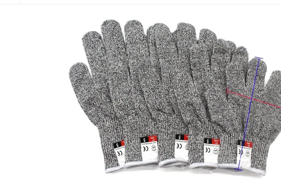 HPPE rubber-dipped cut and stab resistant work gloves in black edge colour