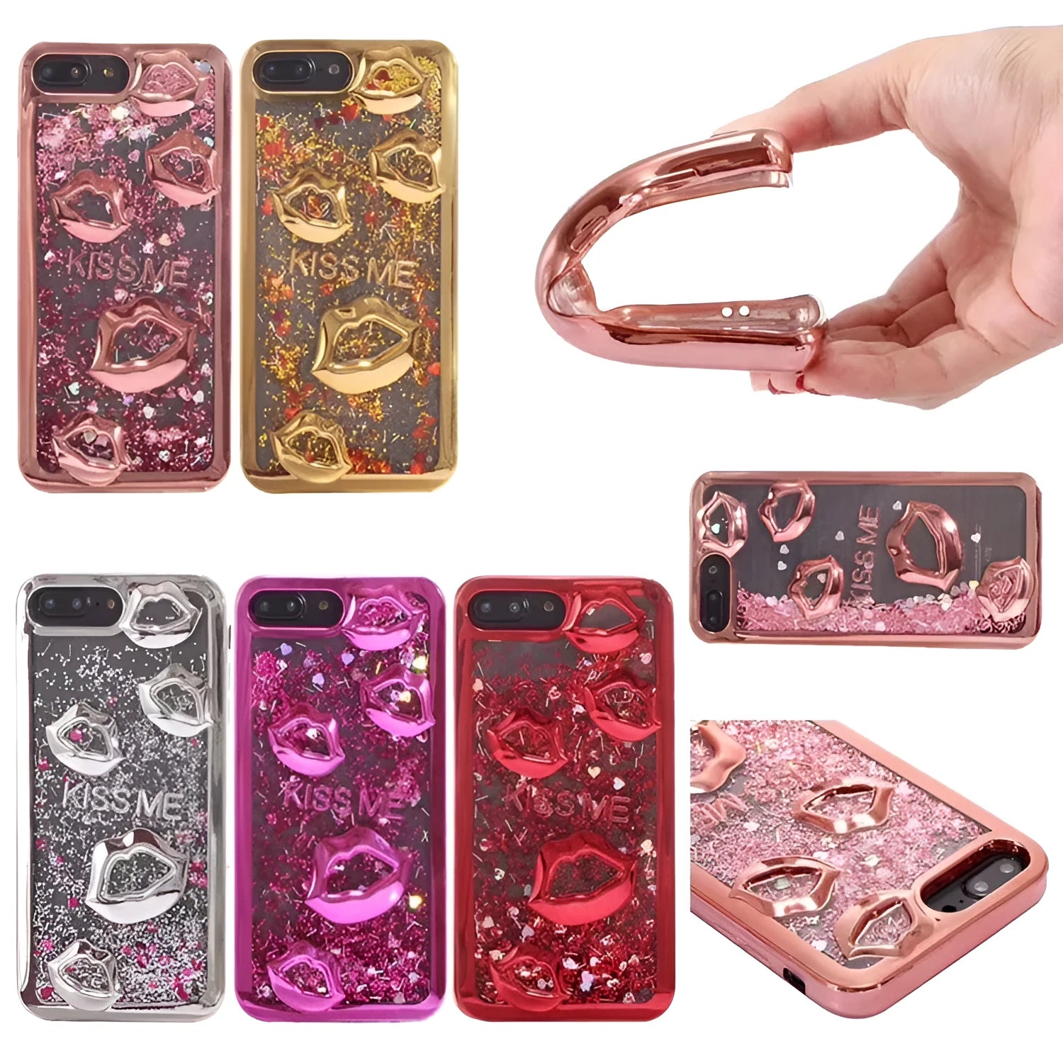 Huawei phone back cover with raised three-dimensional lips pattern in various colours for P20 and P30 series models