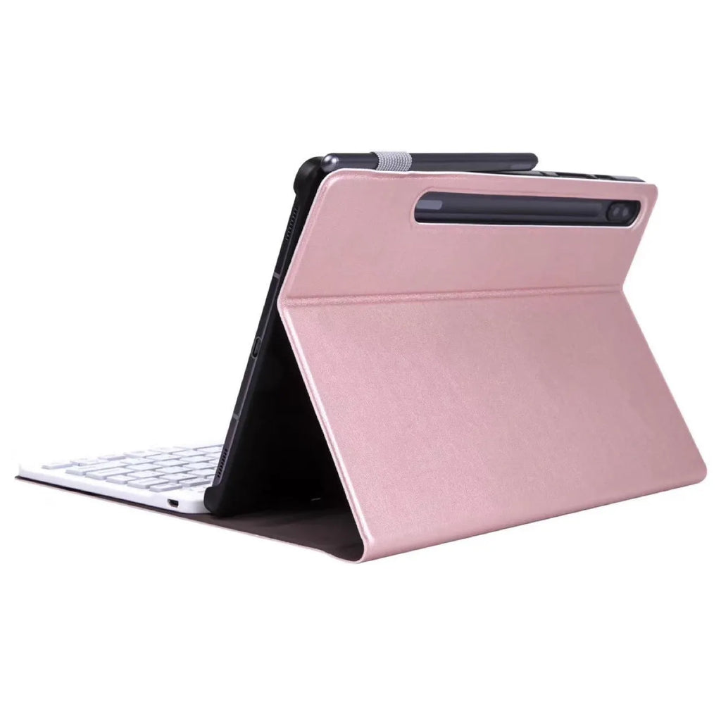 Samsung Bluetooth keyboard holster TPU clamshell case for tablet in Black, Blue, Gold, Rose gold colours