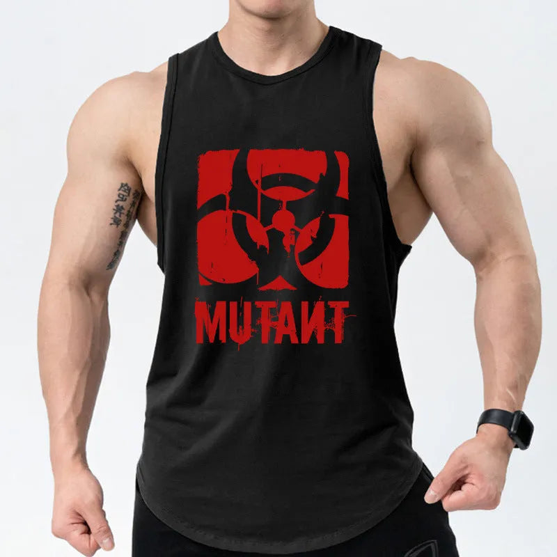 Loose fit sleeveless polyester training vest for gym workouts, shown in a colour option.
