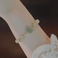 Original design Hetian Jade Rose colour jade bracelet with floral shape, rose motif, and 14K gilded accents for women.