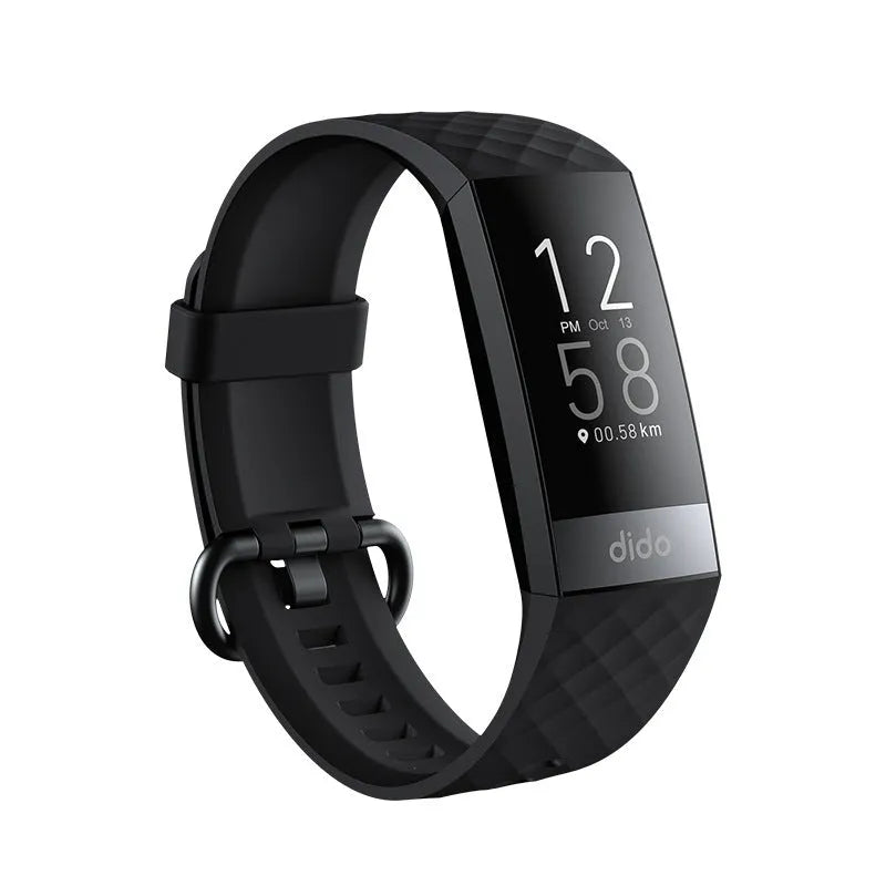 Y6 Black smart bracelet with 1.1-inch screen on wrist, showing health metrics display