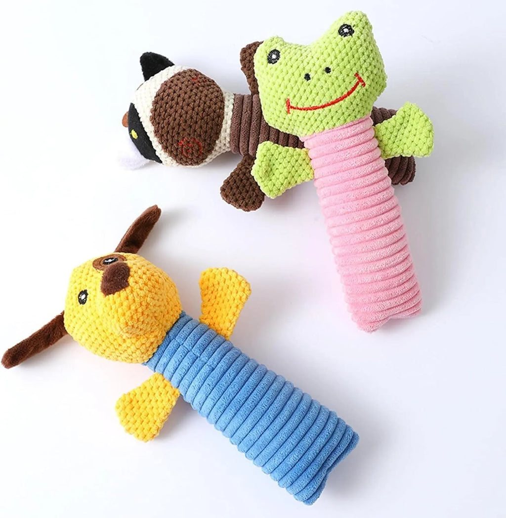 19cm long plush stuffed animal dog squeaky chew toy for dental cleaning