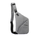 Men's Oxford cloth chest bag with letter print design in black or grey colour